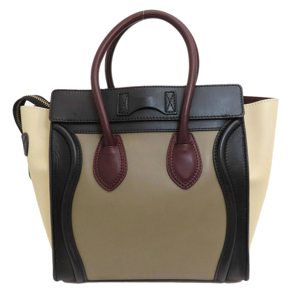 Celine Luggage Handbag Calfskin Black